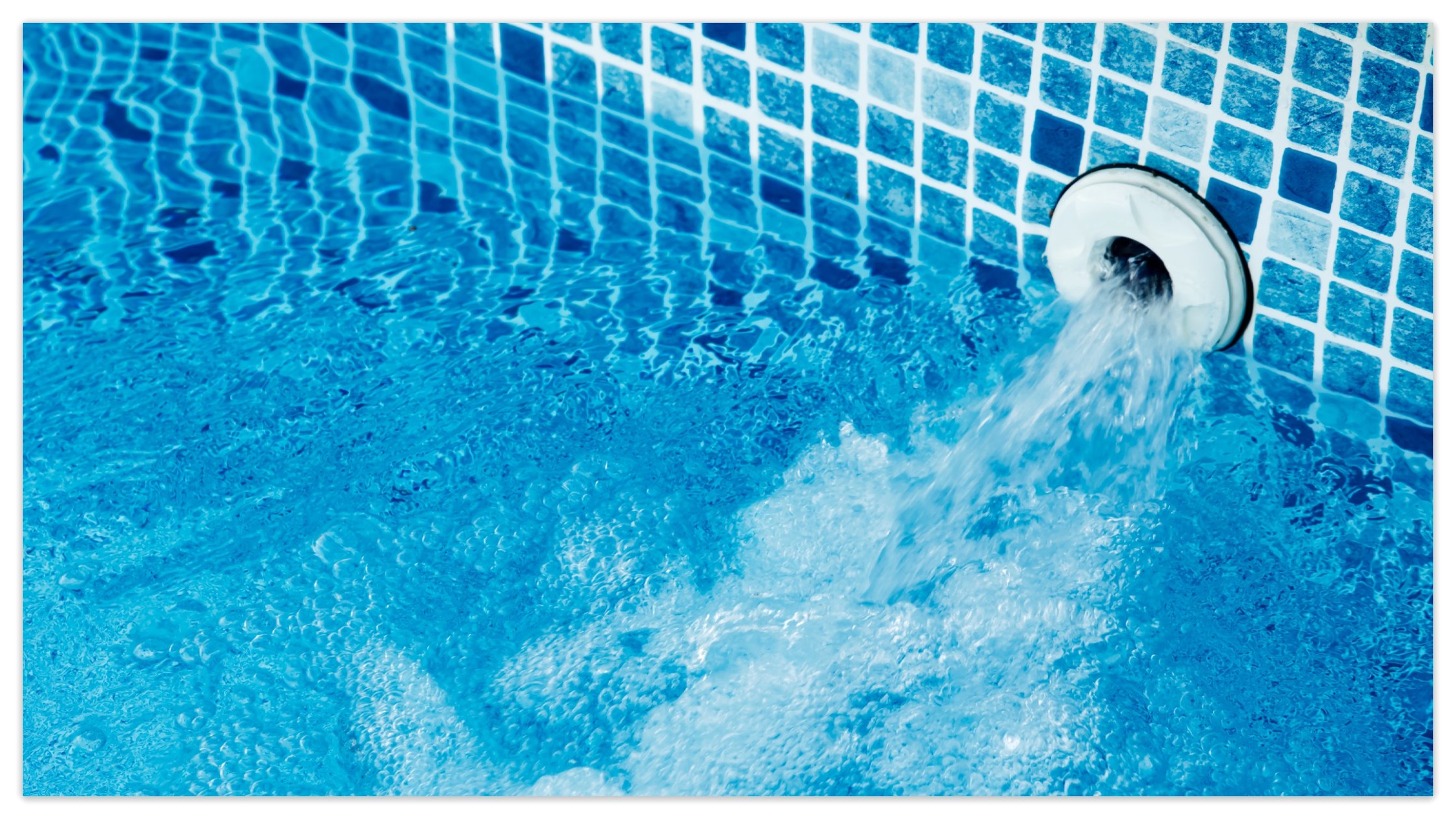 A pool pump is working to fresh pool water.