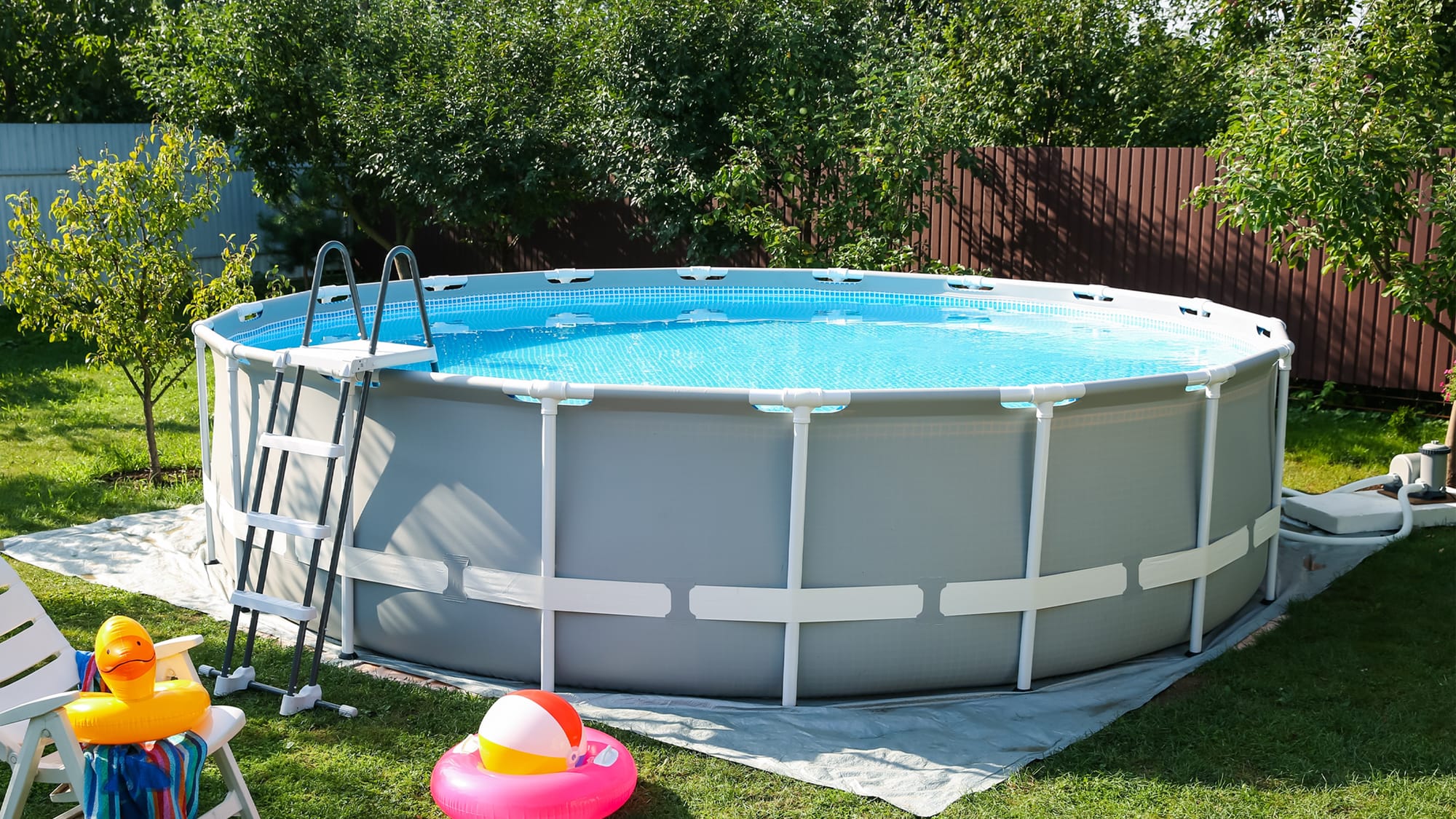 Above-Ground Pool on Lawn