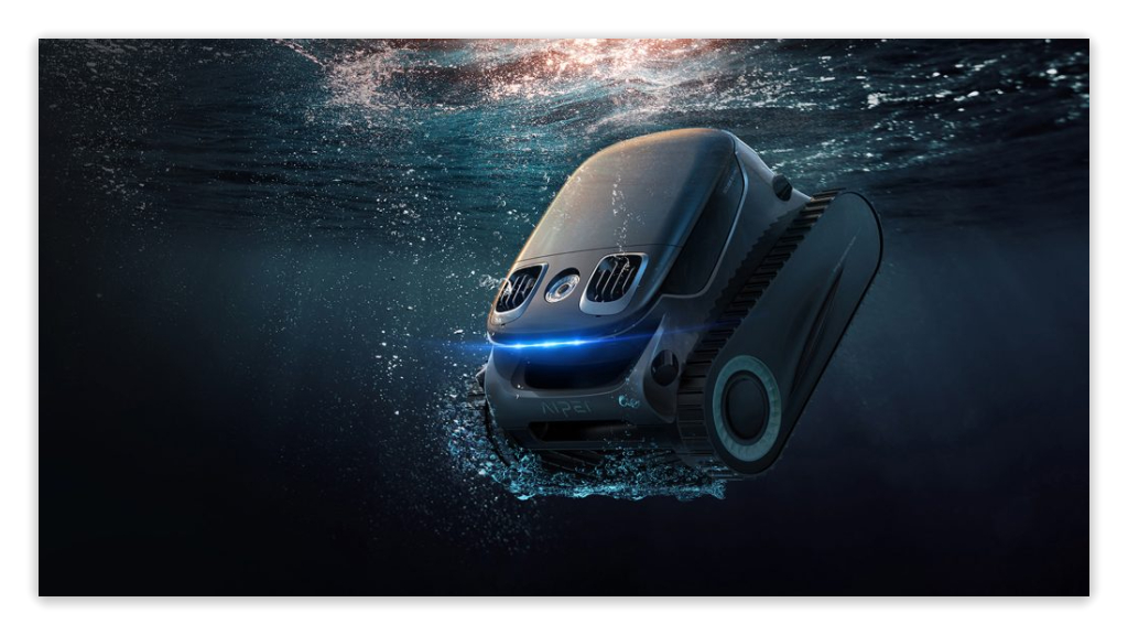 Aiper robotic pool cleaner operating underwater
