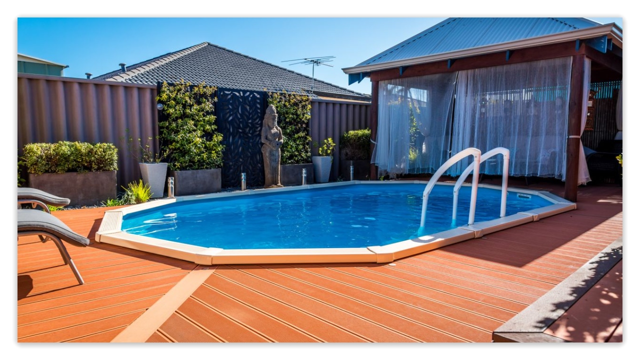 An above ground pool with deck is of greater fun.