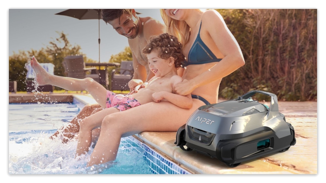 when enjoying your pool time, place the pool cleaner on the shore