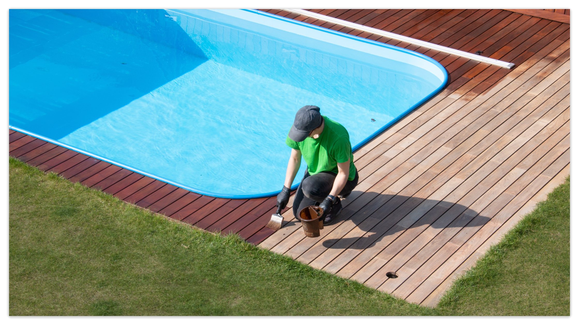 Apply a waterproof coating to your pool deck.