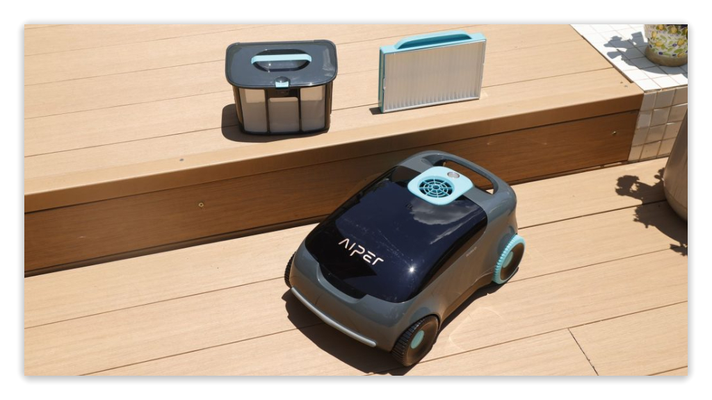 Pool vacuum with quad brushless motor and filters, essential for family pool safety