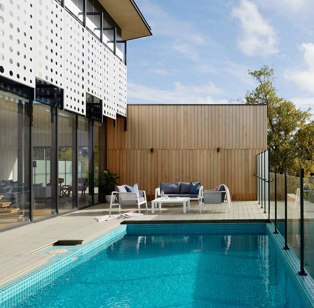 Tall wooden fences for pool privacy